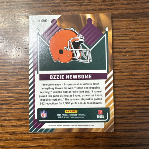 OZZIE NEWSOME 2025 DONRUSS CANTON KINGS PATCH BROWNS /425