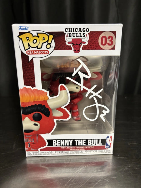 Ron Harper Signed Chicago Bulls Benny The Bull Mascot Funko Pop #3 Swau COA