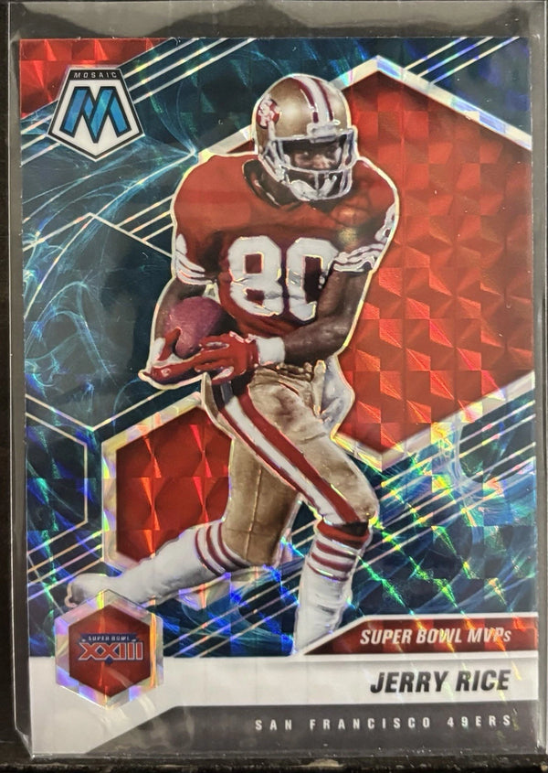 2021 Panini Mosaic - Super Bowl MVPs Jerry Rice #295 Genesis Mosaic Prizm 49ers