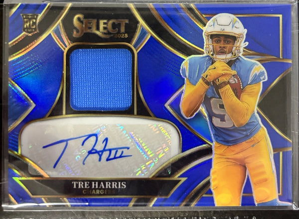 2025 Panini Select Football Tre Harris Blue RPA /149 #RSMP-THS Chargers