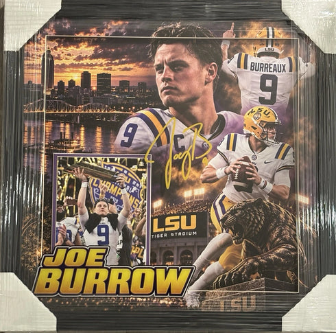 LSU Joe Burrow Facsimile Autograph 20x20 Framed Photo
