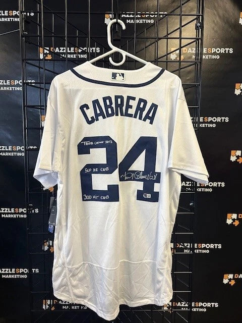 Detroit Tigers Miguel Cabrera Signed / Inscr White Authentic Jersey Beckett
