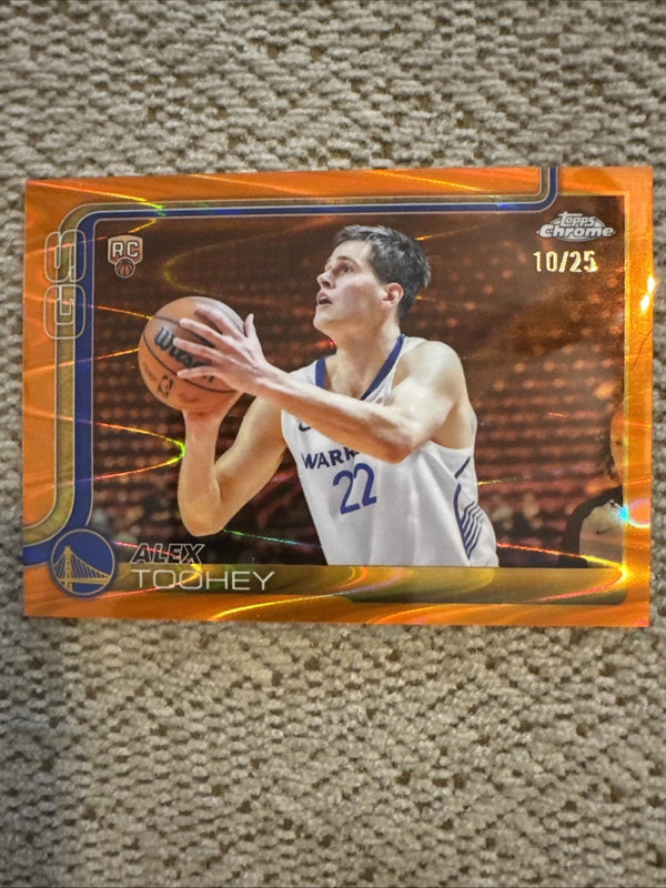 2023-24 Topps Chrome Alex Toohey Warriors #298 Orange Wave Rookie /25