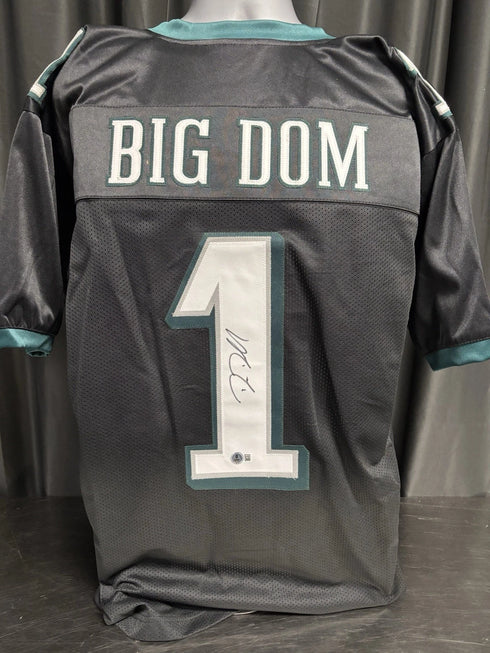 Philadelphia Eagles Big Dom DiSandro Signed Black Jersey Beckett