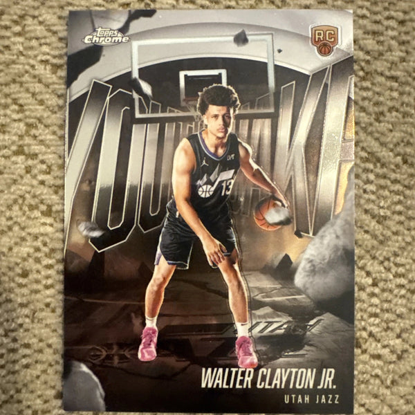 WALTER CLAYTON JR RC 2025 Topps Chrome Basketball YouthQuake Jazz Rookie YQ-13