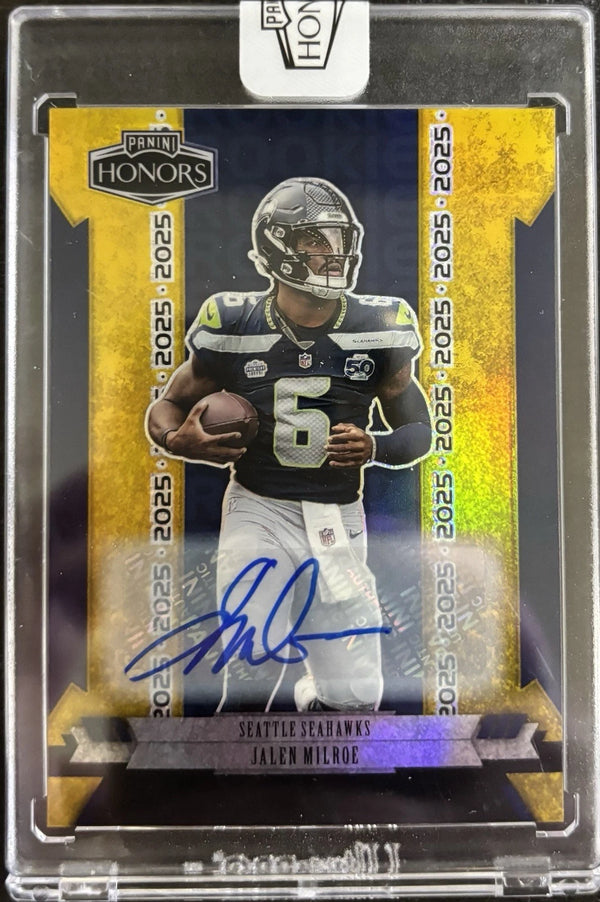 2025 Panini Honors Rookie 2005 Signatures Jalen Milroe Gold /10 Seahawks