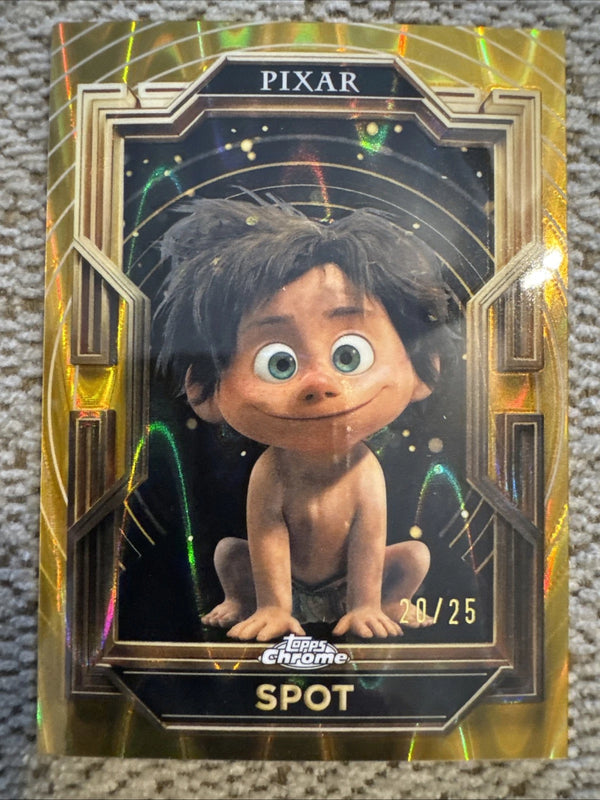 2025 Topps Chrome Pixar Gold Wave Refractor Spot - The Good Dinosaur #63 /25