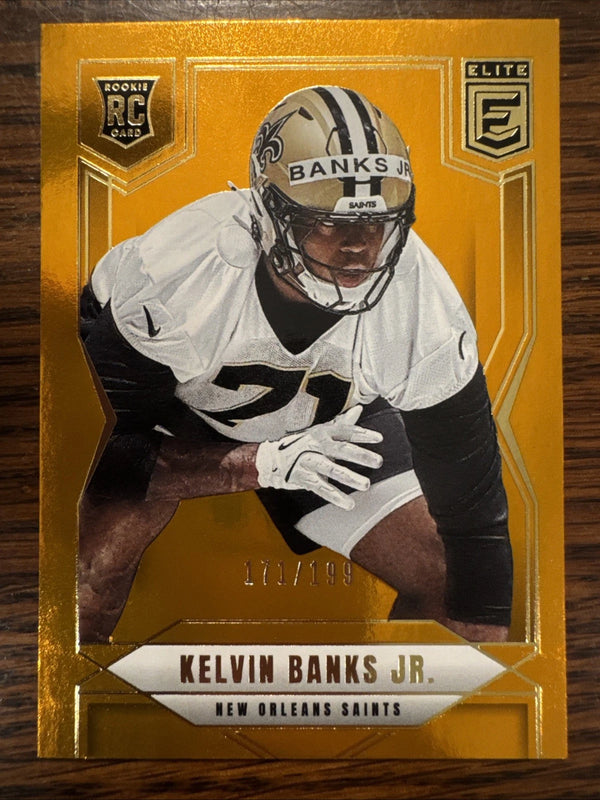 2025 Donruss Elite Status Metallic Orange Kelvin Banks Jr. RC /199 NO Saints