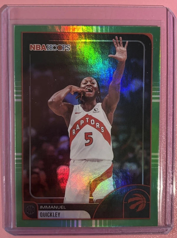 Topps 2026 NBA Hoops Immanuel Quickley #166 Green Hoops Parallel Raptors NBA