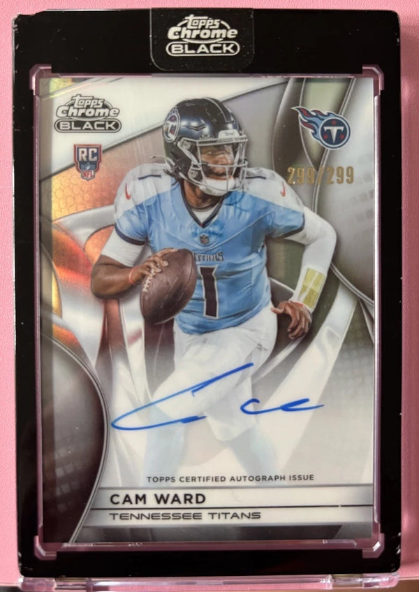 2025 Topps Chrome Black Cam Ward Titans RC Rookie Auto Insert RAU-CW