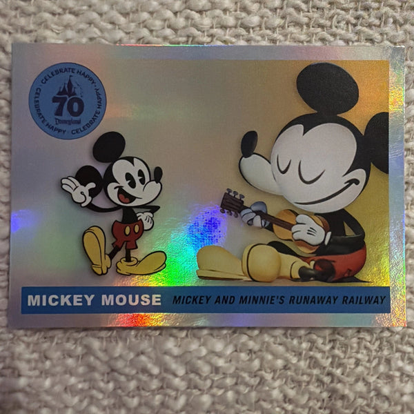 Topps Disneyland 70th Anniversary Mickey Mouse Trading Rainbow Foil Card