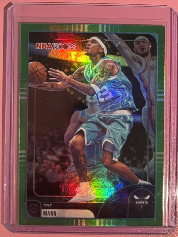 2025-26 Topps NBA Hoops Tre Mann Green Foil #127 Hornets