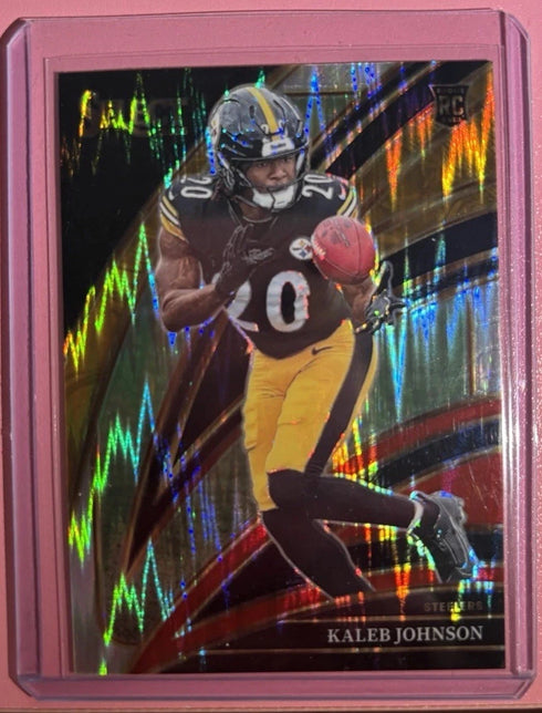 2025 PANINI SELECT KALEB JOHNSON RC SHOCK WAVE PRIZM #252 PITTSBURGH STEELERS