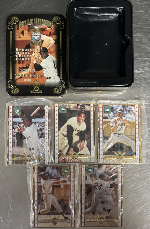 Willie Mays 1995 Metallic Impressions San Francisco Giants 5 Card Metal Set
