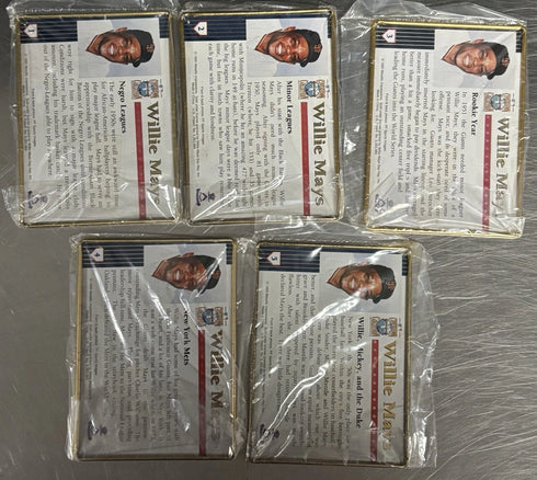 Willie Mays 1995 Metallic Impressions San Francisco Giants 5 Card Metal Set
