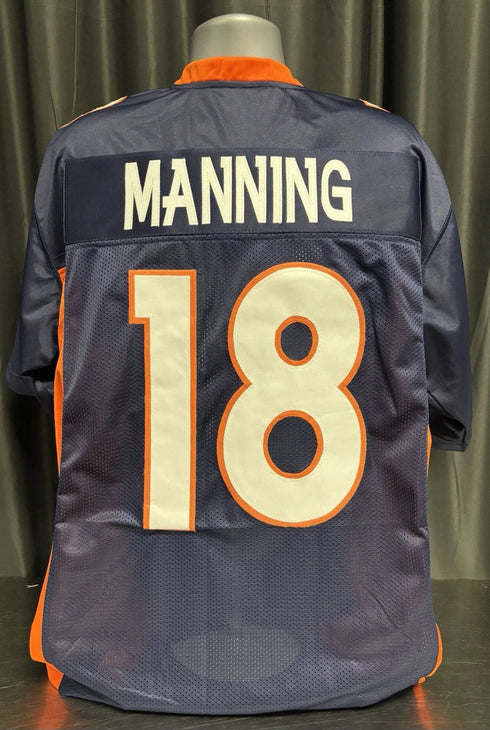 Custom Unsigned Peyton Manning Blue Jersey XL