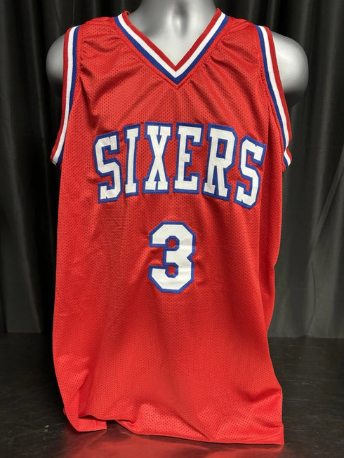 Philadelphia 76ers Allen Iverson Signed Red Jersey JSA