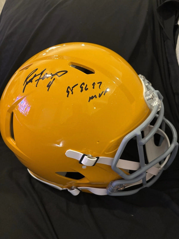 Packers Brett Favre Signed/Inscribed Authentic Full Size Helmet w/ Fanatics COA