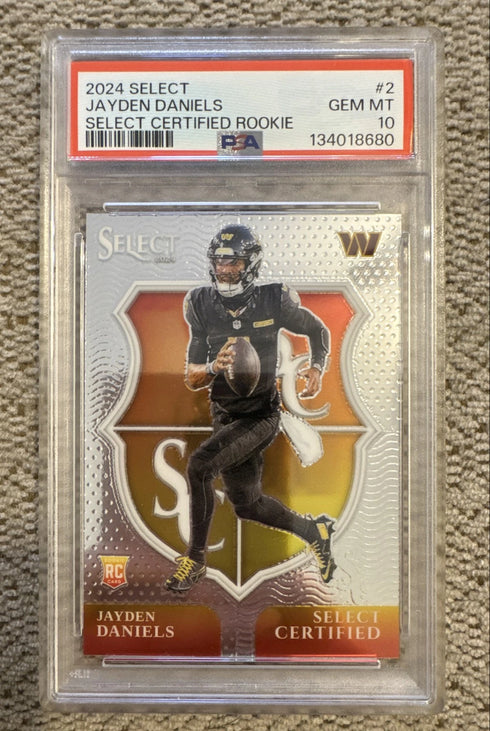 2024 Panini Select - Select Certified Rookies Jayden Daniels #2 (RC) PSA 10