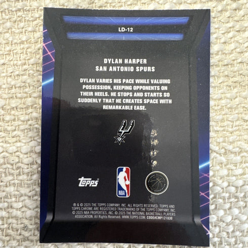 Topps Chrome Loading Rookie 2025-26 Dylan Harper #LD-12 Spurs Insert Basketball