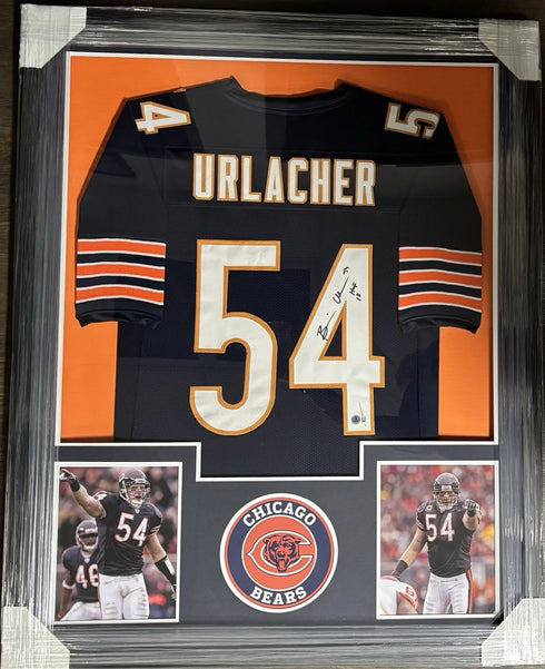 Chicago Bears Brian Urlacher Signed / Inscr Custom Framed Jersey Beckett Coa