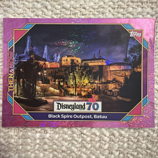 Black Spire Outpost Batuu 2025 Topps Disneyland 70th #24 Pink Shimmer Then & Now