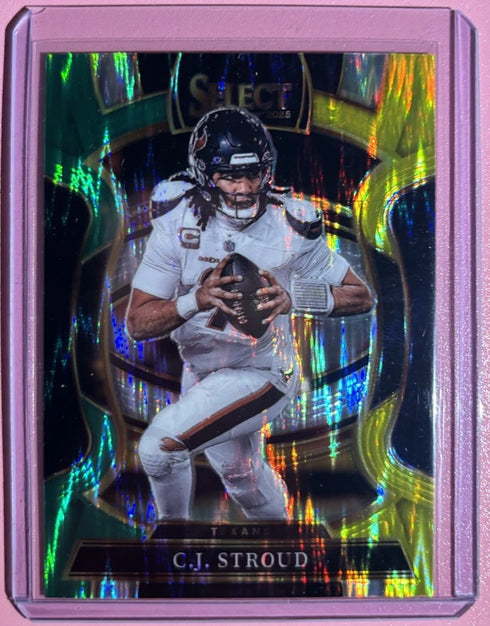 2025 Panini Select - Concourse C.J. Stroud #34 Green & Yellow Shock Prizm