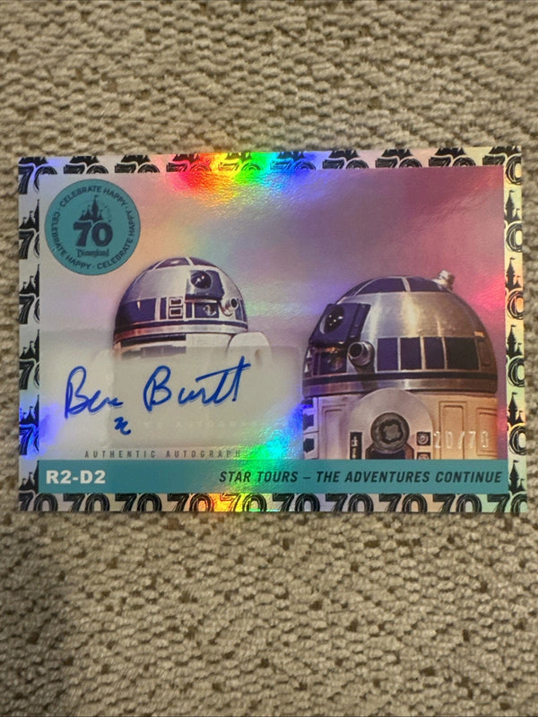 2025 Disneyland 70th Anniversary Ben Burtt Auto /70 R2-D2 1955 Icons Auto Foil