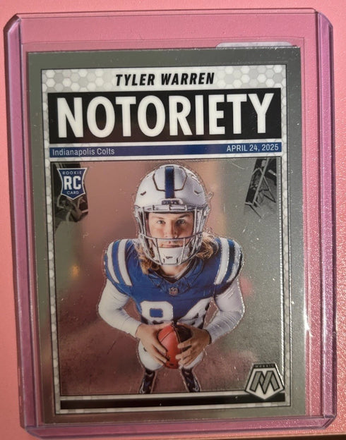 2025 Panini Mosaic Football Base Notoriety Insert Tyler Warren RC #25 B-24