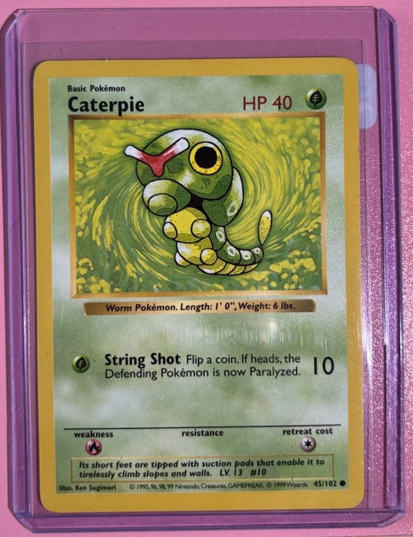 Pokémon Caterpie Base Set 2 Common English Basic 40 HP #68/130 Regular