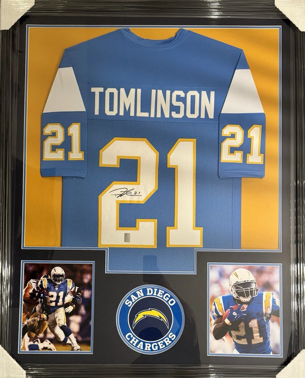 San Diego Chargers LaDainian Tomlinson Signed Framed Jersey Player Holo Cert