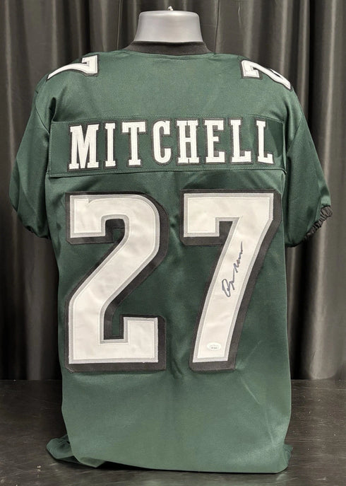 Philadelphia Eagles Quinton Mitchell Signed Custom Green Jersey JSA