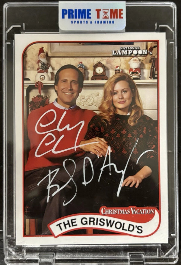 Chevy Chase Beverly D’Angelo Signed Christmas vacation card SWAU Cert.