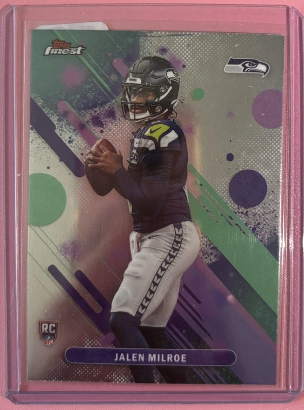Topps Finest Jalen Milroe Rookie Card #4 Seattle Seahawks 2025