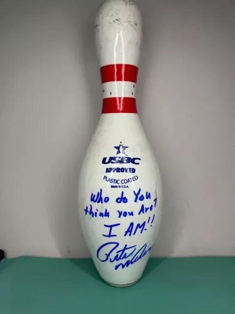 Pete Weber Signed "I Am" Inscription Bowling Pin with JSA COA