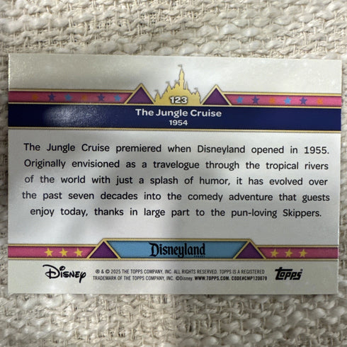 2025 Topps Disneyland Resort 70th The Jungle Cruise Pink Shimmer Concept Art 123