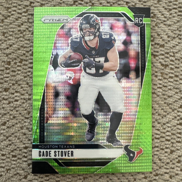 2024 Cade Stover Rookie Card - Panini Prizm Green Wave Prizm #318 Texans