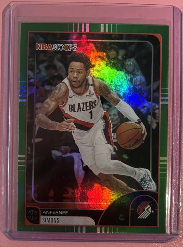 2026 NBA Hoops Anfernee Simons Portland Trail Blazers Green Parallel