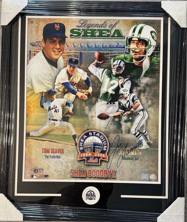 Legends Of Shea Framed Photo Joe Namath Signed 20x24 GTSM COA