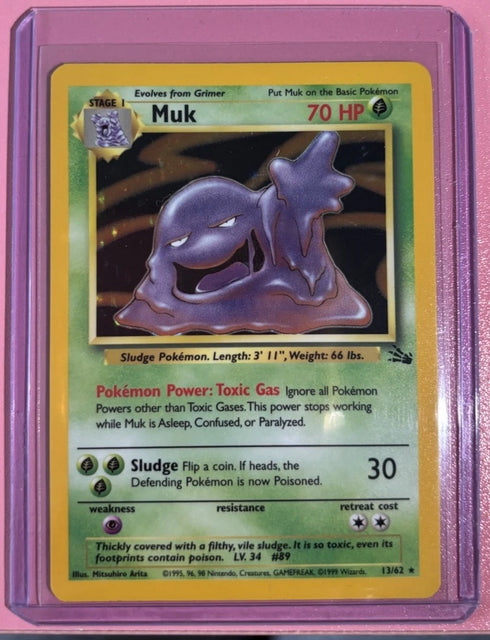 Muk Pokémon TCG Fossil Holo Unlimited #13/62 WotC