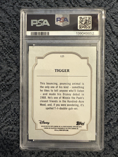 2024 Topps Chrome Disney Tigger #125 Purple Holo Refractor /199 PSA 10