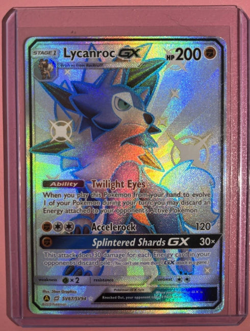 Pokémon TCG Lycanroc GX Hidden Fates SV67/SV94 Holo Full Art