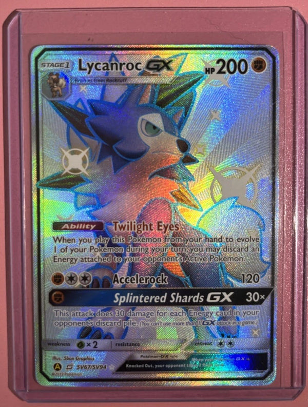 Pokémon TCG Lycanroc GX Hidden Fates SV67/SV94 Holo Full Art