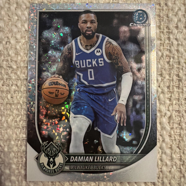 Topps Bowman Chrome Damian Lillard Milwaukee Bucks #BCV-81 2023 NBA Card