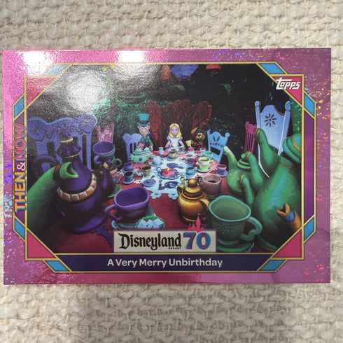 A Very Merry Unbirthday Pink Glitter 2025 Topps Disneyland 70th #45