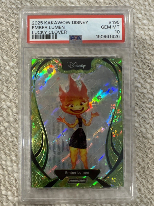 2025 Kakawow Disney Ember Lumen Lucky Clover #195 /395 PSA 10