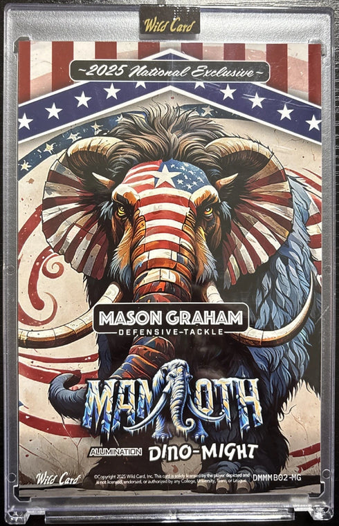 1/1 Mason Graham Wild Card Mammoths Dino-Might 2025 National Exclusive RC