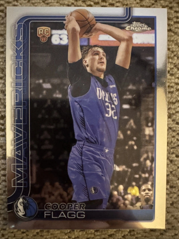 2025-26 NBA Topps Chrome Cooper Flagg RC #251 Base First Dallas Mavericks Rookie
