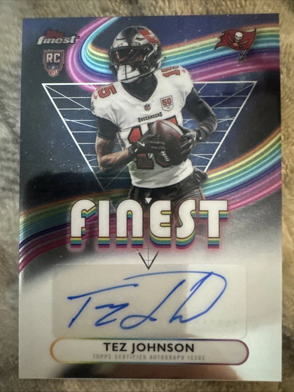 Topps 2025 Finest Tez Johnson Buccaneers Rookie Finest Autographs Auto RFA-TZJ