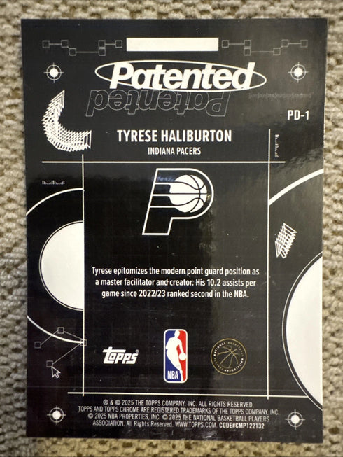 2025-26 Topps Chrome Tyrese Haliburton Patented #PD-1 SSP Case Hit Pacers